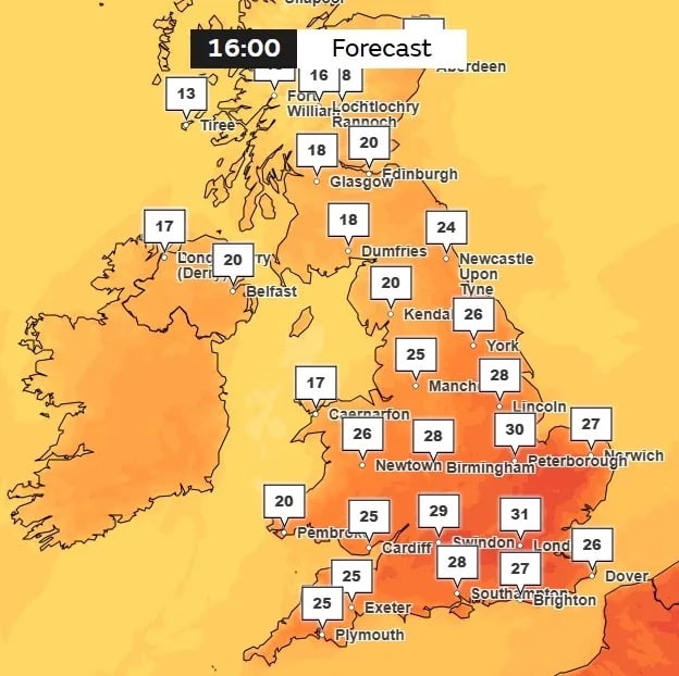 UK Bank Holiday Heatwave Could Hit 31C — Hotter Than Turkey
