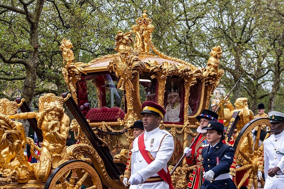 King And Queen Travel To Trooping The Colour In Royal Carriage
