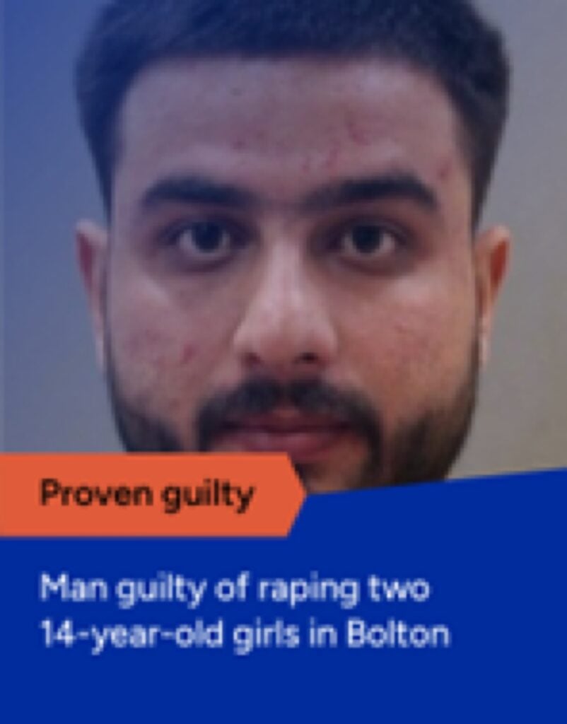 Bolton man guilty of raping two 14-year-old girls